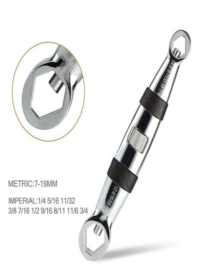 KBZONE Universal Wrench 23 In 1 Dual Head Metric Imperial Wrench Set Ratchet Adjustable Wrench 7-19 Mm Spanner Flexible Multifunctional Hand Tool for Car Repair - Image 5